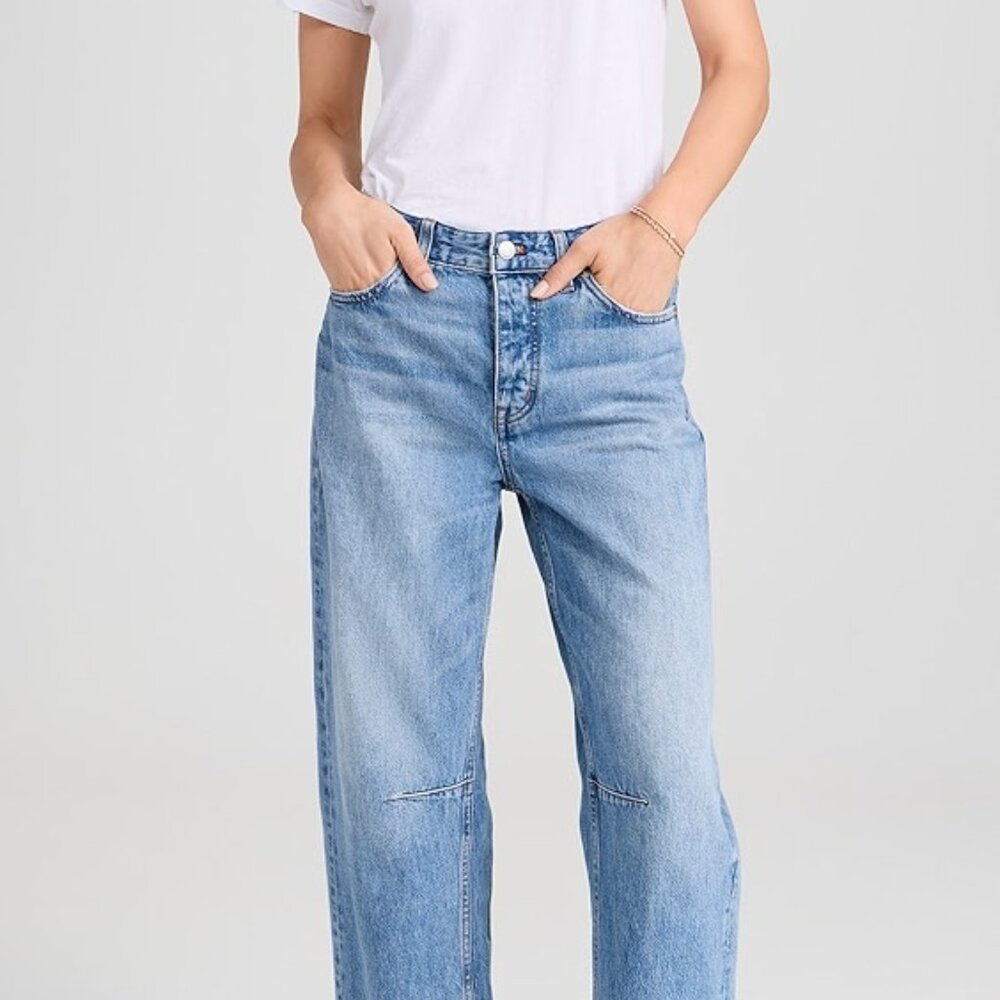 NWT - Madewell Blue Darted Barrel-Leg Jeans - Size 27